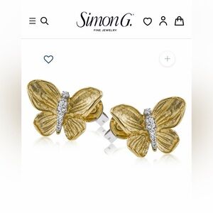 Simon G. 18k Gold and Diamond Butterfly Earrings